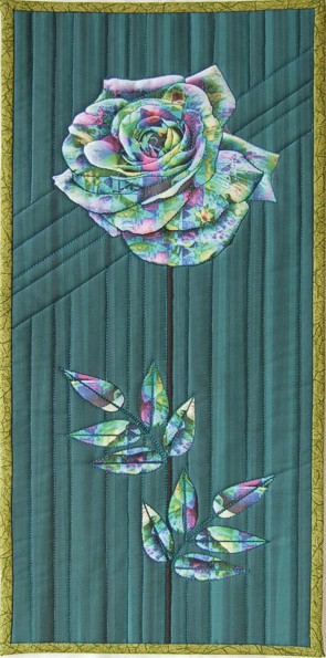 patchworkrose1 - quilt med foto på stoff
