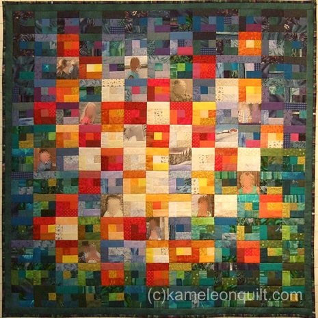 Babyquilt with photos of family memebers
