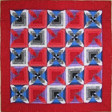 kameleon quilt in reverse colours, diagonal arrangement