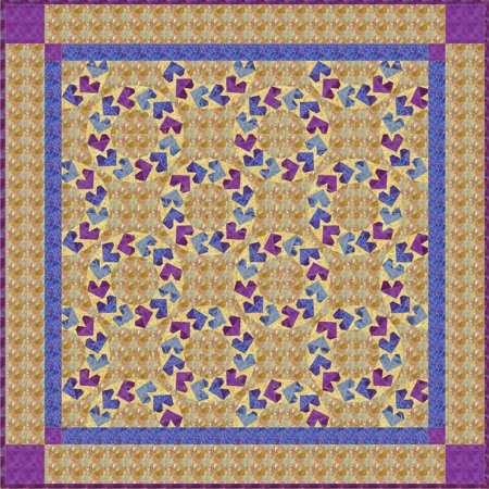 Flying hearts quilt