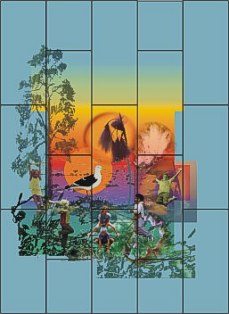 banner in a grid