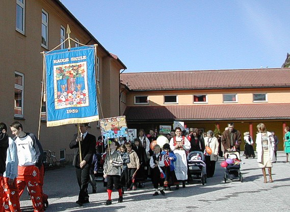 Parade leaving the school