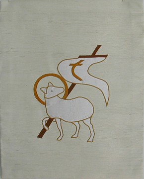 white hanging for pulpit