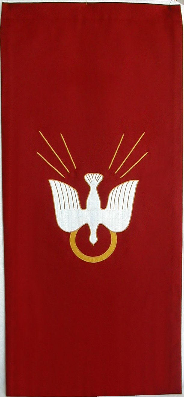 red hanging for lectern