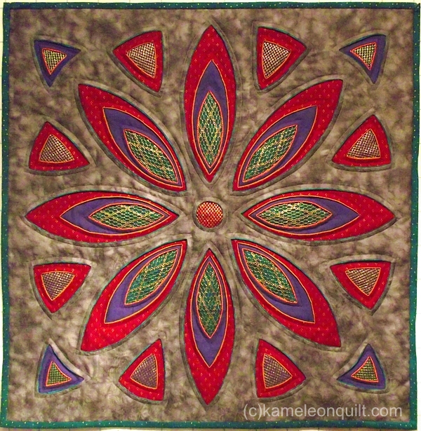 Rose window three dimesional quilt