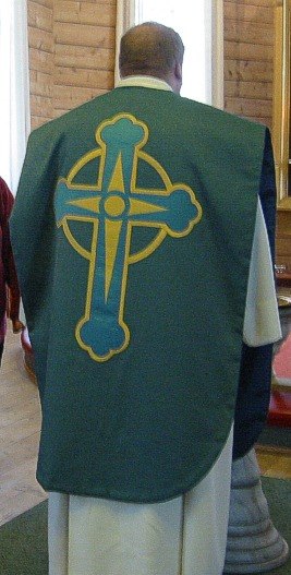green chausuble for Frøya church in Kalvaag