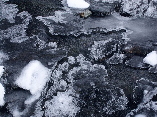 creek with ice