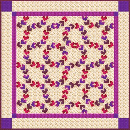 Flygande hjerte quilt