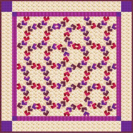 Flying Hearts quilt block 