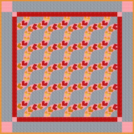 Flygande hjerte quilt