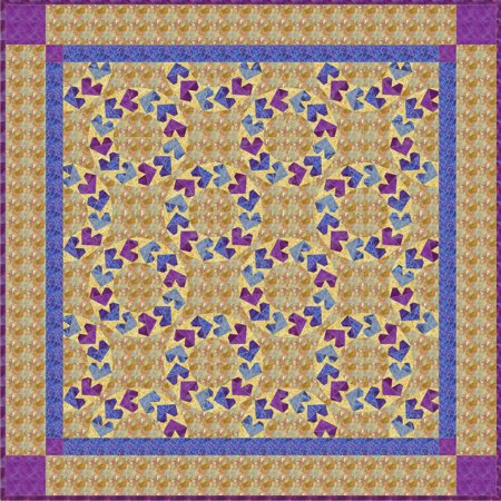 Flying hearts quilt
