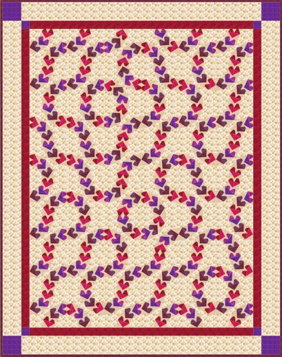 Flying hearts quilt