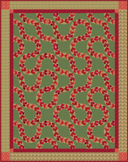 Flying hearts quilt