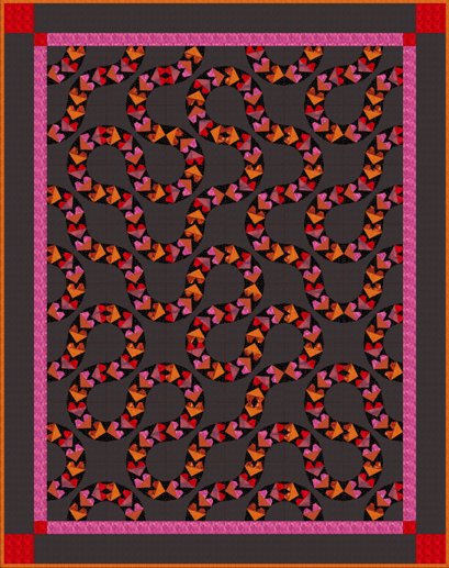 Flying hearts quilt